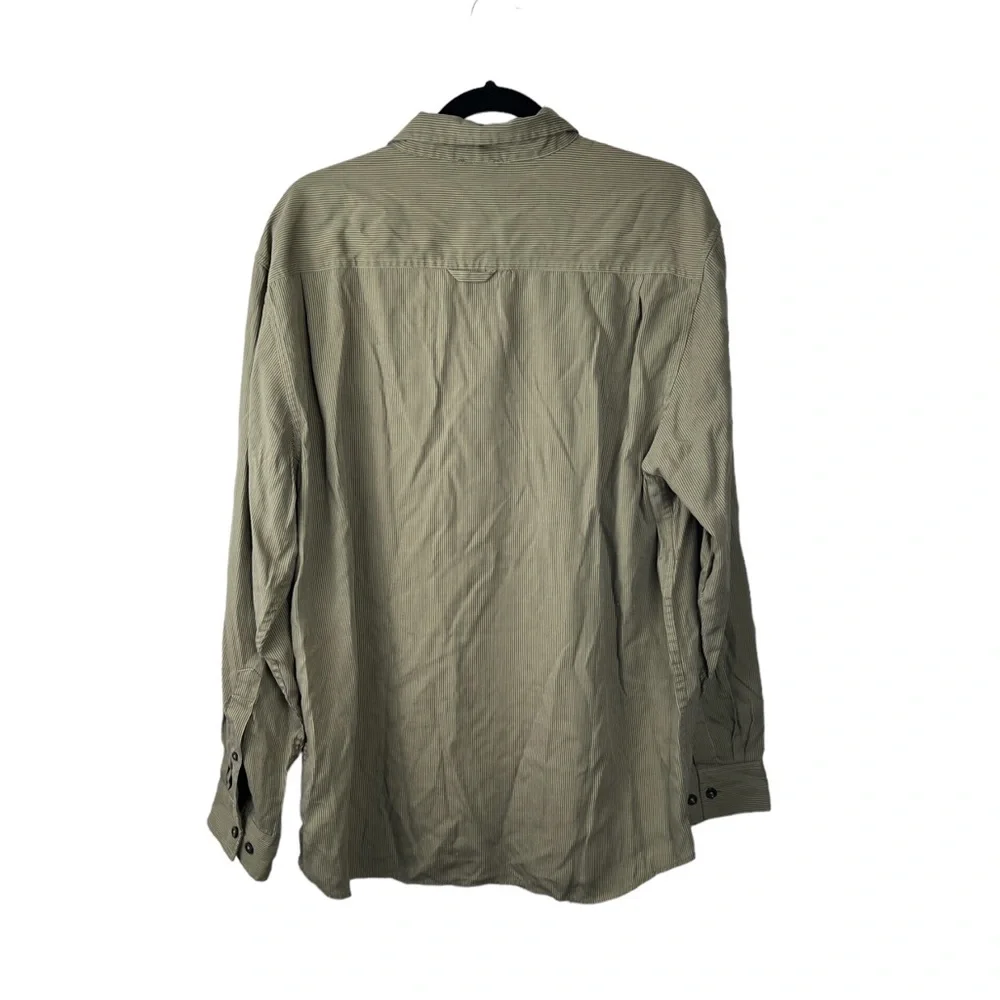 The North Face‎ Men’s Long Sleeve Green Pinstriped Button Down Shirt Size XL